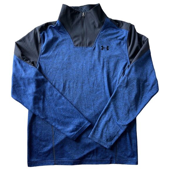Under Armour Mens XLarge Loose Fit Cold Gear Dark Blue Black Pullover Jacket - Picture 2 of 11